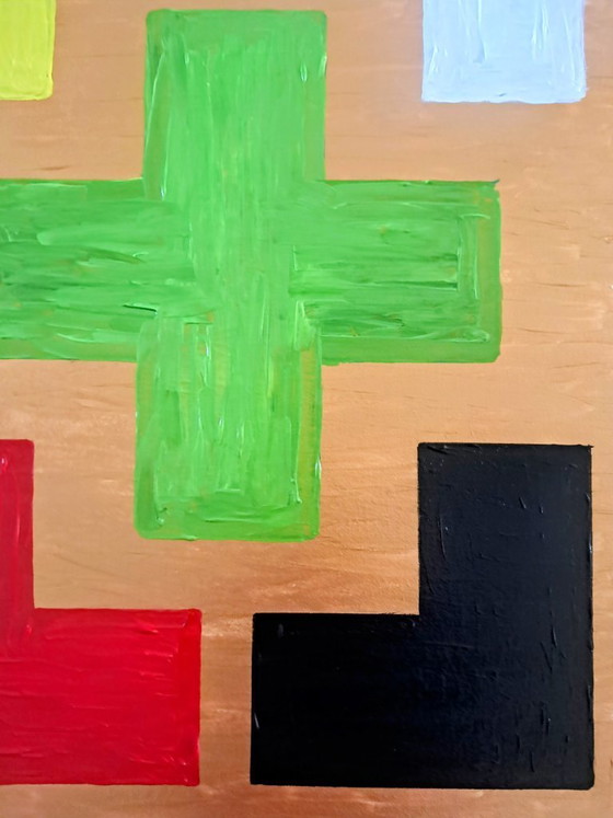 Image 1 of Enzo SAN MARCO - Essential Colors on a Gold Background - Artist's Painting
