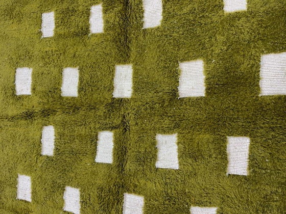 Tapis En Laine Pure Naturelle Vert Et Blanc Traditionnelle 200x300 Cm – Ahrend, Wool (photo 6 of 10)