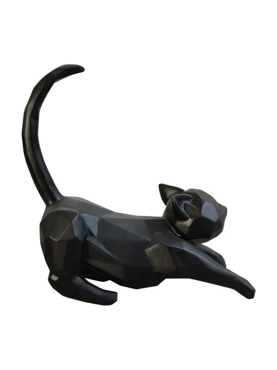 Image 1 of Fiberglas-Skulptur – Katzen, 2er-Set – Schwarz