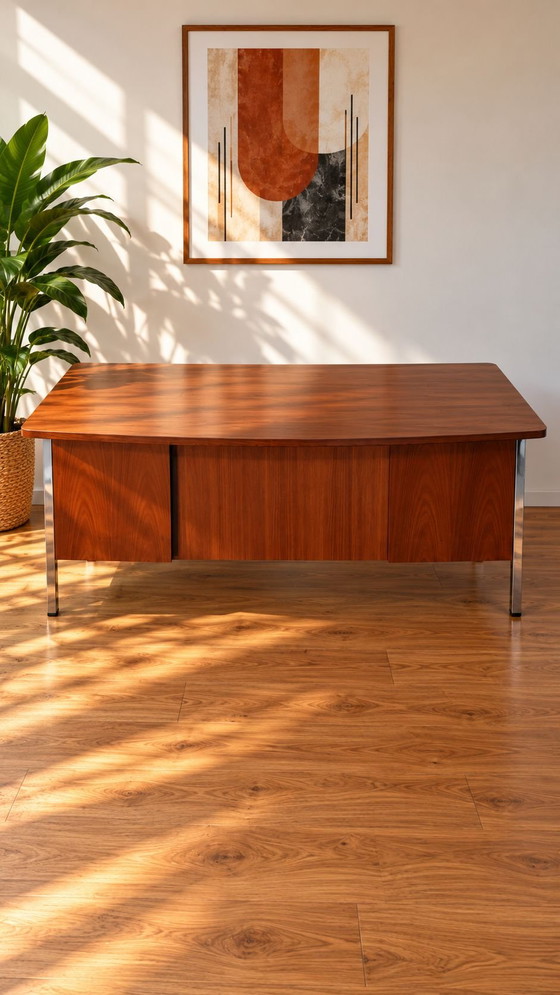 Scrivania ORDO vintage design scandinavo – Scrivanie, Legno, Cromo (photo 9 of 9)