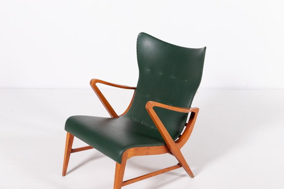 Image 1 of Sillón arquitectónico sueco de estilo moderno de mediados de siglo, diseñado por Axel Larsson en la década de 1950.