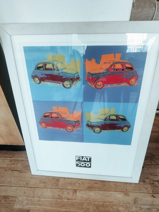 Fiat 500 pop-art ingelijste poster 