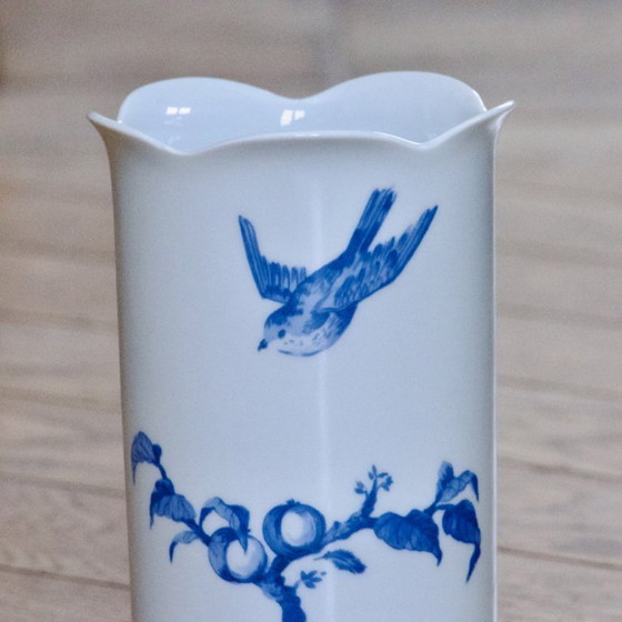 Image 1 of Royal Limoges porcelain vase with a blue bird