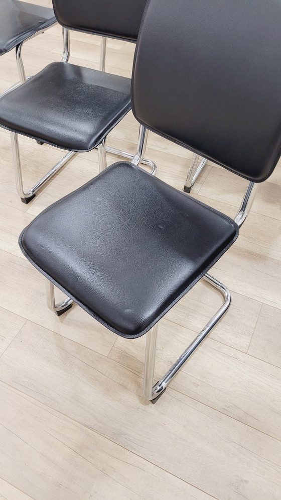 Image 1 of 6 chaises chrome et simili