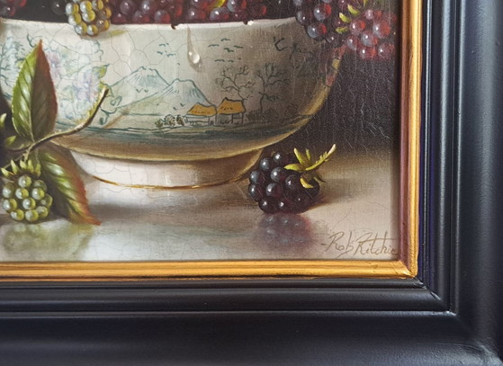 Stillleben mit Brombeeren von Rob Ritchie – Gemälde & Zeichnungen, Leinwand (photo 4 of 7)