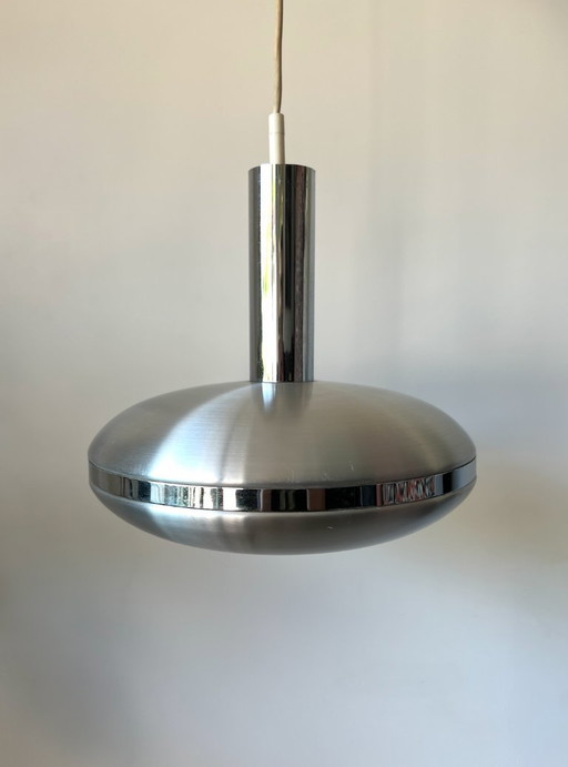 Vintage UFO aluminum space age pendant light - 70s