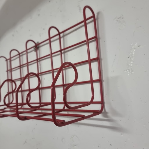 2x Red Metal Coat Stand From The 1970s From Tomado