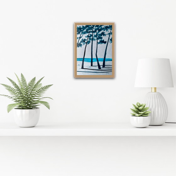 Image 1 of Inchiostro su carta "blue jeans" da 250 g. Dimensioni 21x30 cm.