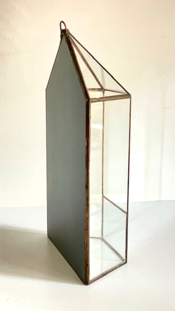 Image 1 of Fioriera vintage in vetro e ottone