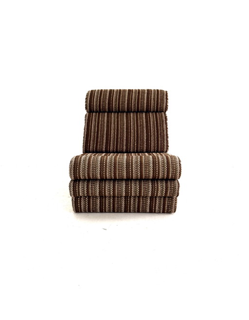 Fauteuil-lit réglable vintage, années 1980 – Wood, Textile