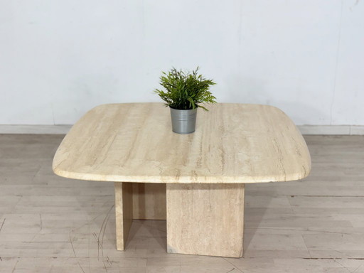 Vintage Travertin Couchtisch / 70er Jahre Tisch / Naturstein