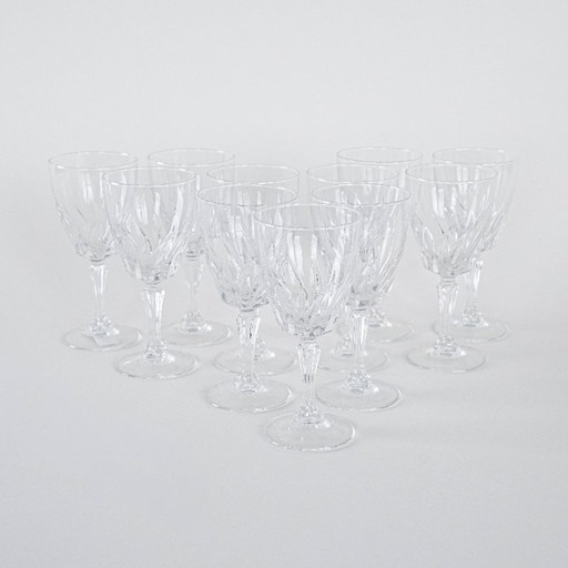 Set of crystal glasses, Danish design, 1970s, manufactured in Denmark