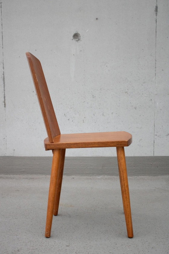 Set di quattro sedie compatte in compensato — anni '60 – Sedie da pranzo, Wood (photo 9 of 14)