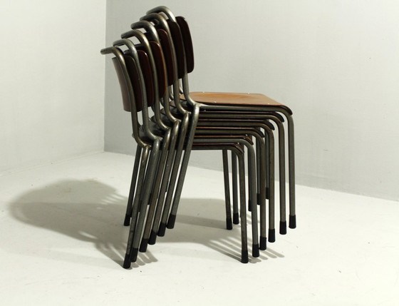Image 1 of Chaises modèle 106 de W. H. Gispen pour Delft, années 1950, lot de 6