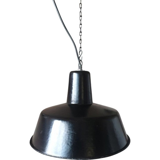 Plafondlamp vintage industriële fabriek van Wikasy A23, jaren 1950