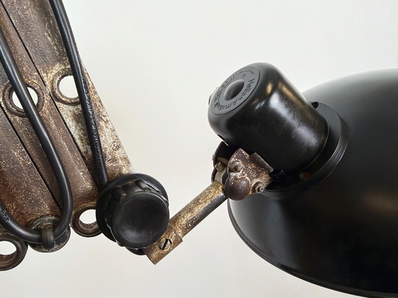 Large German Industrial Scissor Wall Lamp from Helion Arnstadt, 1950s, Wall lights, Metal, Plastic, Black (photo 13 of 15)