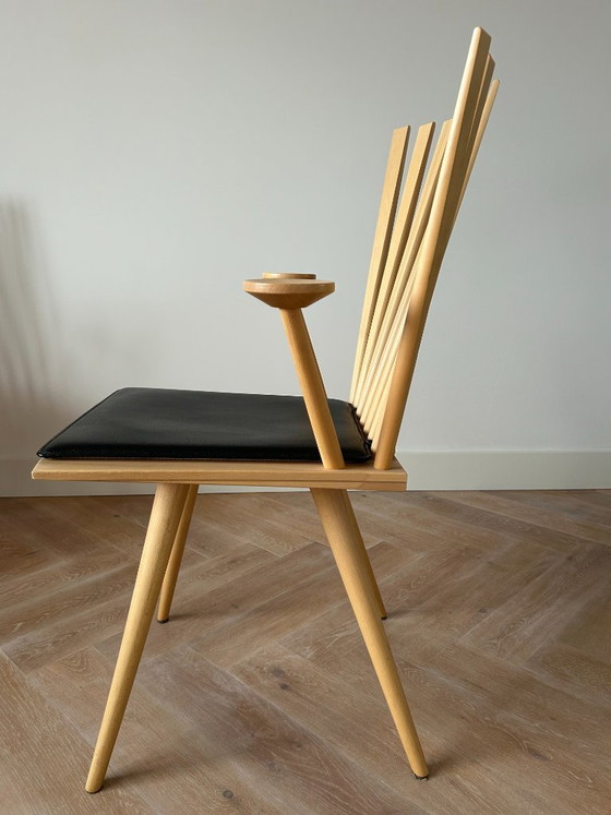 Fredericia Mikado Dining Chairs – Set of 6 – Foersom & Hiort-Lorenzen – Leather, Wood (photo 3 of 10)