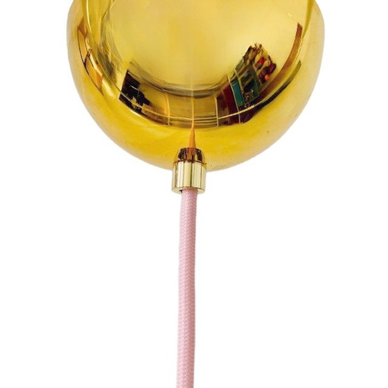 Image 1 of Vintage Regency Bollamp glas wit goud