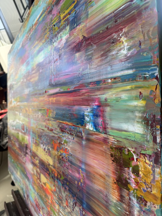 Abstract Large Colorful Handmade Painting 90x120 – Paintings & Drawings, Canvas (photo 4 of 5)