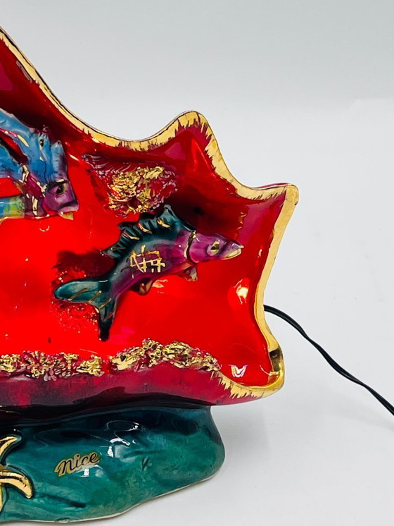 Image 1 of Vallauris signed seashell lamp – Luminous marine decor