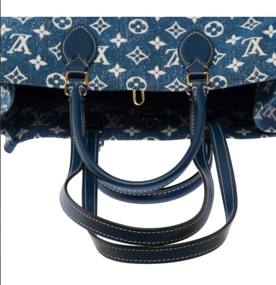Image 1 of Borsa LOUIS VUITTON Onthego en Denim Bleu - 103480 Prezzo di vendita