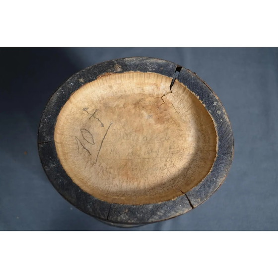 Late 19th Century Important Black Lacquered Bamboo Pot With Polychrome Character Decoration – Plant pot (photo 12 of 12)