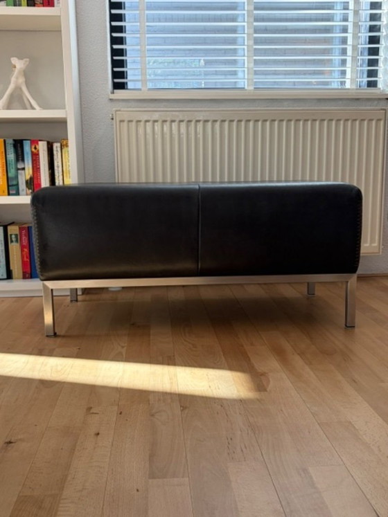 Label Gerard van den Berg banc/pouffe en cuir - Série Label Flex, Label Van den Berg, rvs, Noir (photo 2 sur 5)