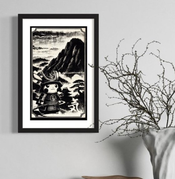 Image 1 of Illustration de Pikachu (Pokémon) en route vers le soleil levant