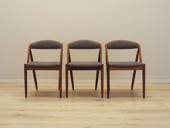 Image 1 of Set of three teak chairs, Danish design, 1970s, designer: Kai Kristiansen