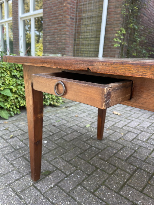 Table de salle à manger rectangulaire en bois vintage