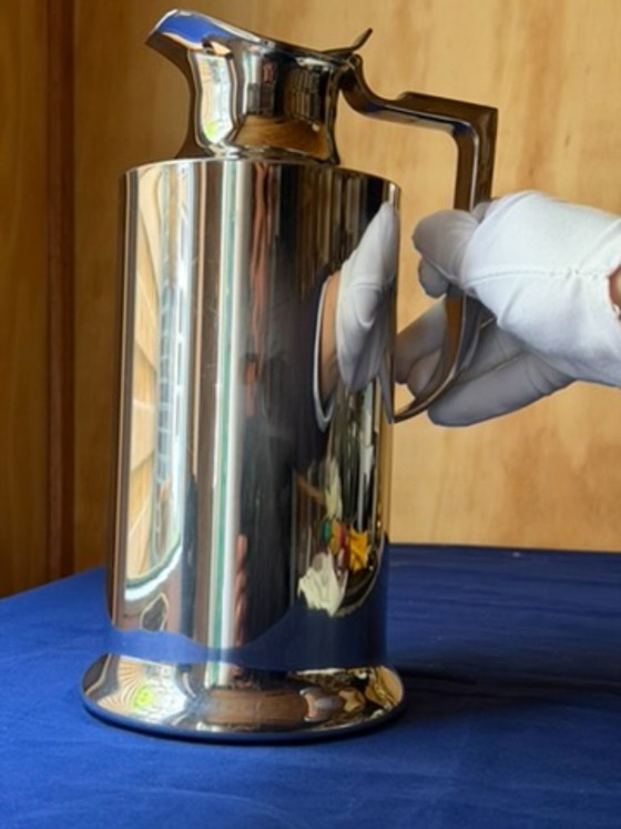 Large Vintage Balzano Laufen Stainless Steel Pitcher | Tall MCM Insulated Carafe | Mirror Polish 18/10 (photo 14 of 27)