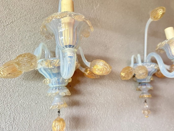 Vintage paar Murano wandlampen – Metaal, Murano Glas (photo 5 of 16)