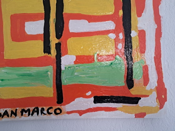 Image 1 of Enzo San Marco - Zwart Abstract - Schilderij van de kunstenaar