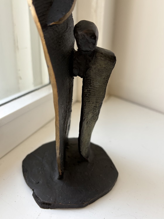Image 1 of Renée van Leusden (Netherlands, 20th century) Stylized bronze sculpture – Standing female figure Signed and dated 1995