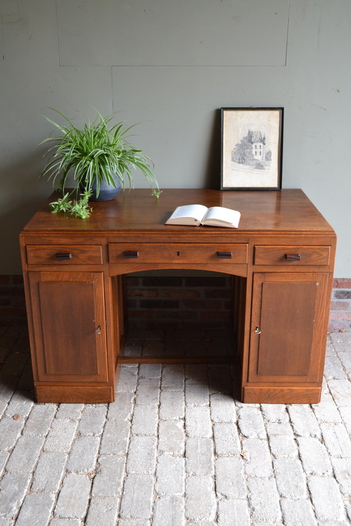 Ancienne table à écrire, bureau, pupitre en chêne Art Déco