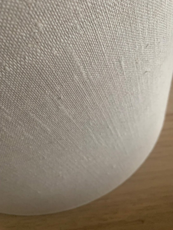 Image 1 of 3x zandkleurige linnen stof lampenkappen