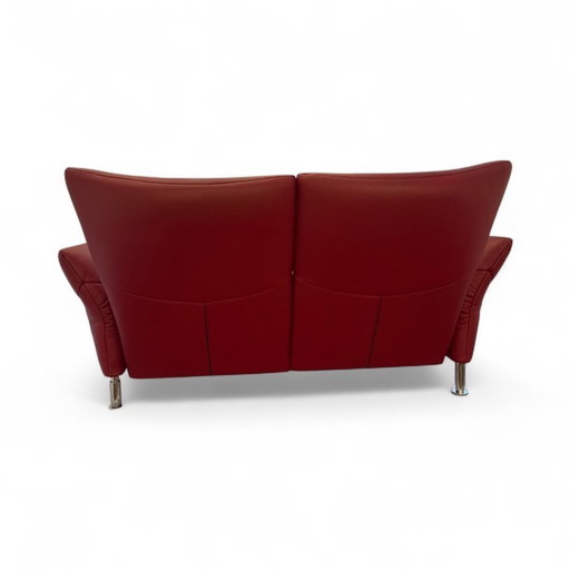 Divano a due posti DS 145 in pelle rossa di de Sede, anni '90