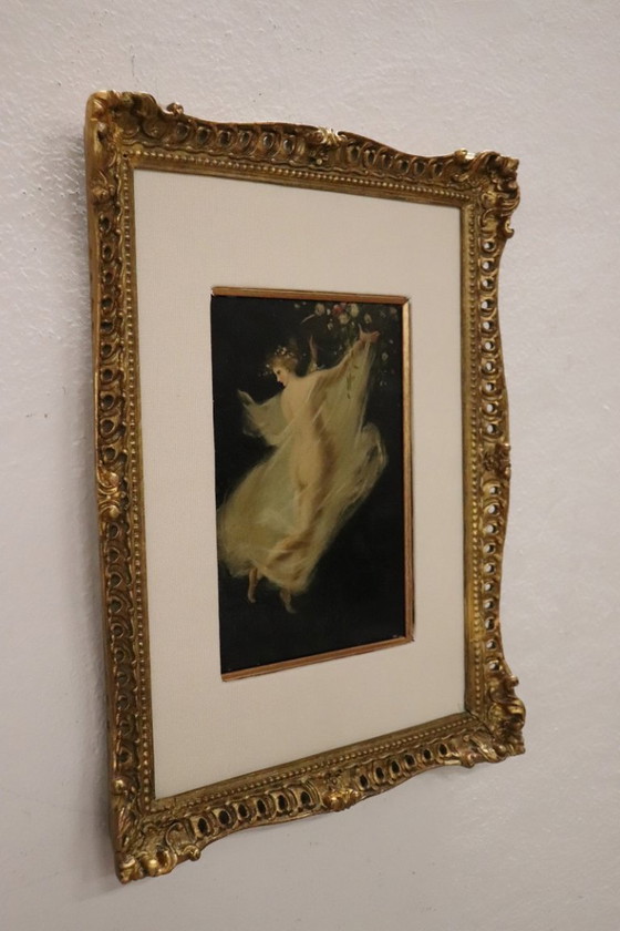 Image 1 of Allegory of Spring, Oil Painting on Board, Italy 19th Century