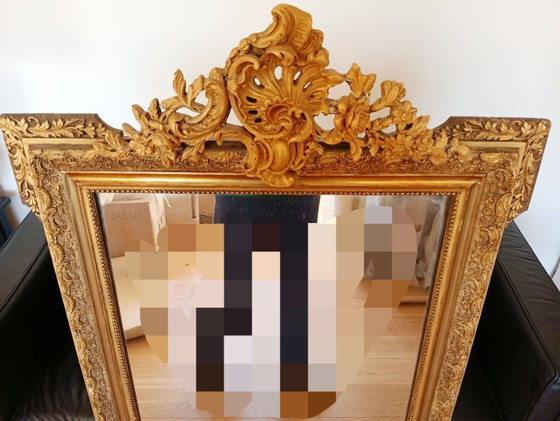 Image 1 of Antique Louis Philippe plaster mirror