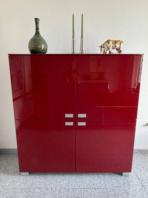 Kronos Lak Glossy Rosso Mattone 31 Aufbewahrungsschrank, rot hochglänzend