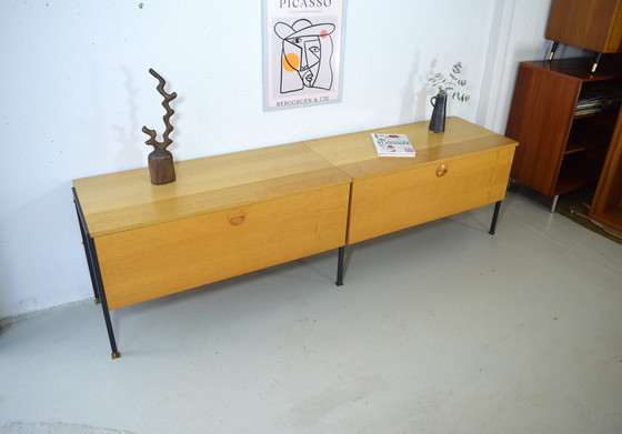 Image 1 of Buffet en frêne des années 1960, commode vintage Hellerau, meuble à tiroirs style milieu du siècle