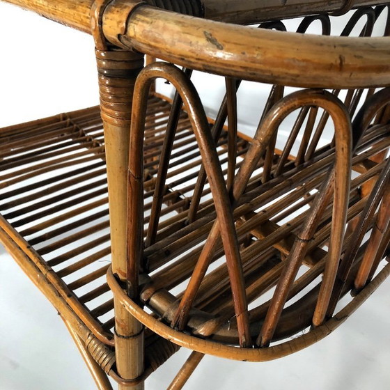 Image 1 of Vintage bamboo bar trolley from 50s. Made in Italy