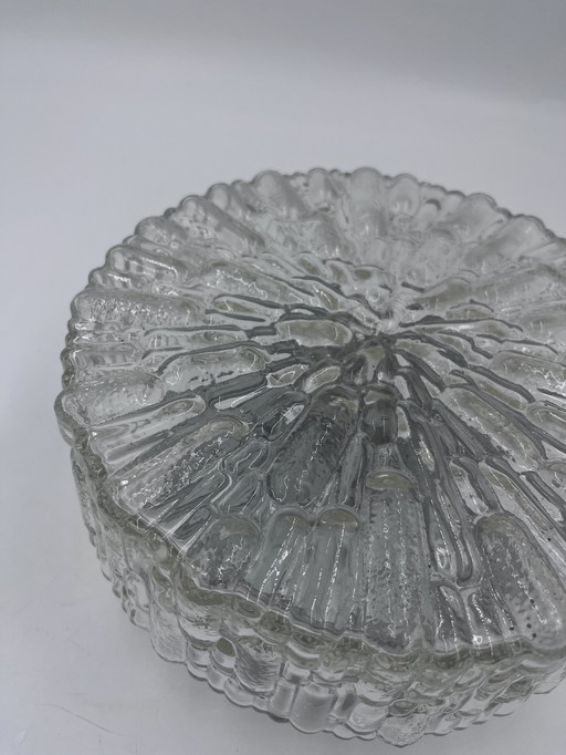 Plafonnier en Verre Moulé avec Relief