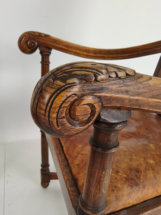 Par de sillones de roble de F. Parker & Son – Inglés del siglo XIX – Sillas de comedor, Wood (photo 2 of 7)