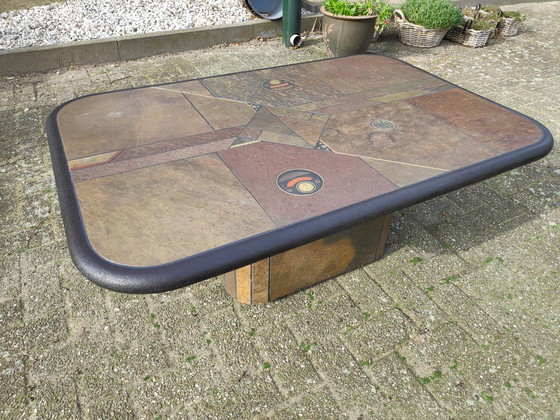 Image 1 of Tavolino da caffè brutalista in mosaico firmato da Paul Kingma, Paesi Bassi, anni '80