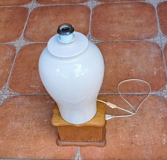 Beautiful ecru ceramic craquelé lamp base.🛋️ – Table lamps, Stone (photo 15 of 21)