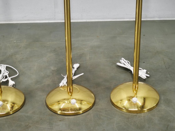 Set aus 4 Space Age Stehleuchten aus Messing und Blasenglas, Kamenický Šenov – Brass (photo 12 of 15)