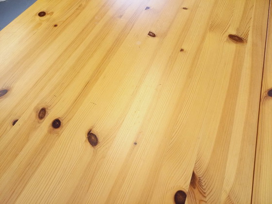 Image 1 of Tavolo da pranzo ottagonale in pino vintage anni '80 con prolunga