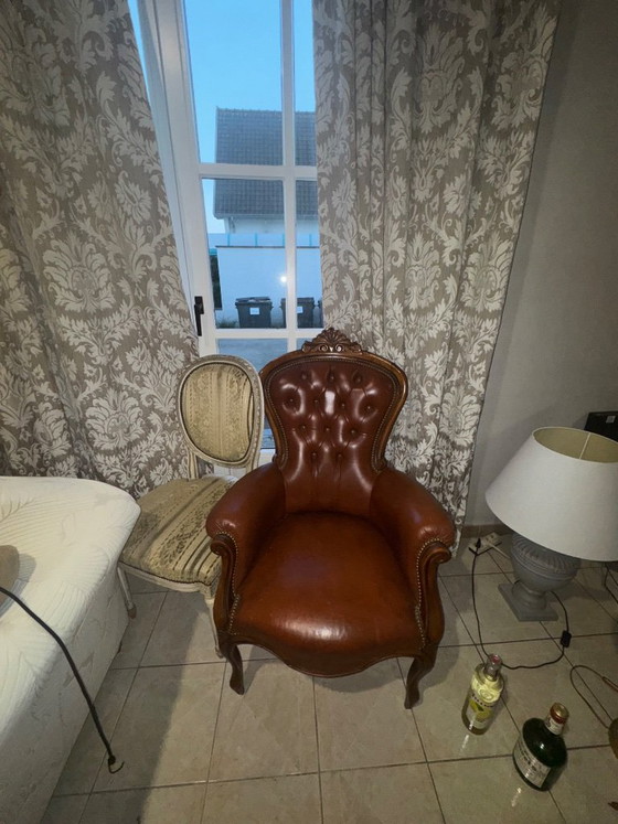 Vintage baroque chesterfield chair – Armchairs, Leather (photo 2 of 5)