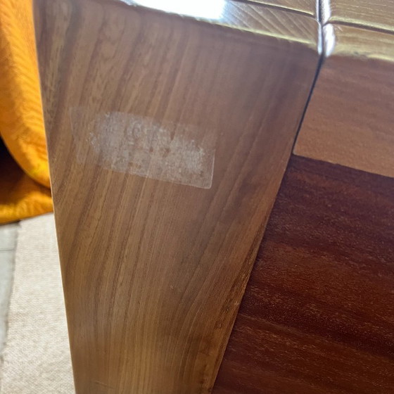 Image 1 of Large French sideboard in solid elm, 1970, attributed to the Chauvin Workshop